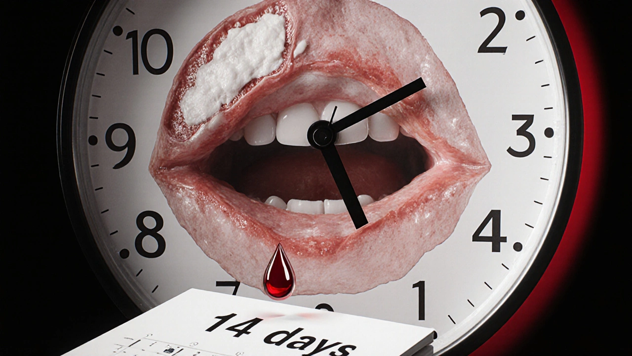 Hodiny s jazykovými tkáněmi symbolizují čas na diagnostiku rakoviny