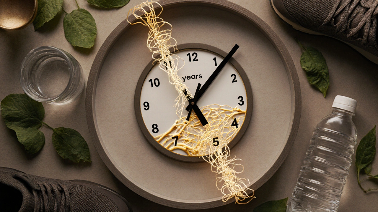 Hodiny s ukazateli věku 30 a 35 let, jejichž ciferník tvoří kloubní struktury.