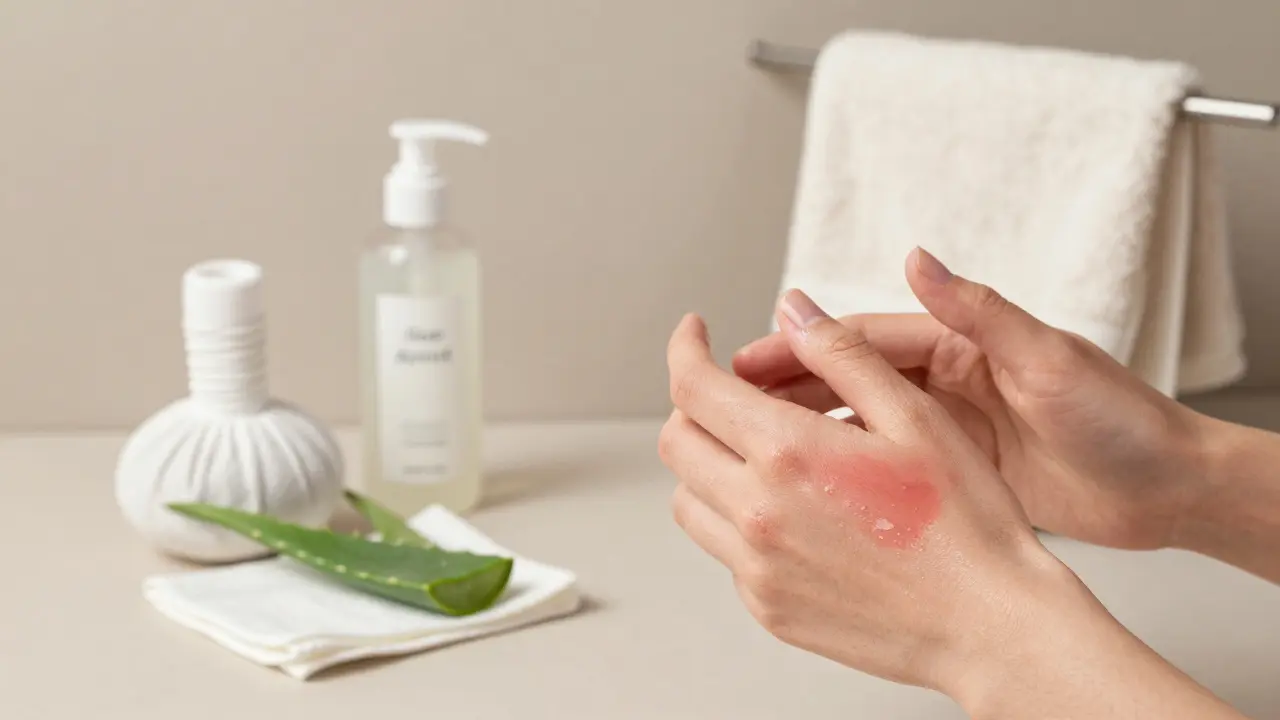 Aloé veru se jemně nanáší na oblast po oholení pro uklidnění.