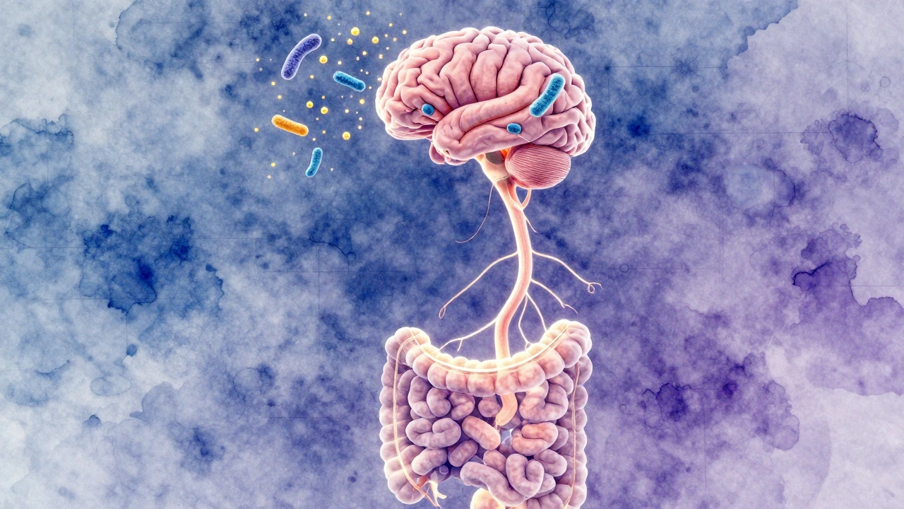 Probiotika stimulují výrobu serotoninu a propojují střevo s mozkem.