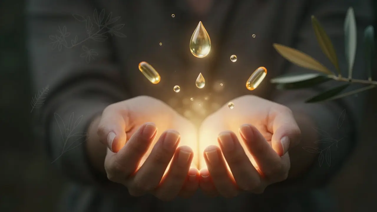 Zdravé nehty září světlem, symbolizující vnitřní rovnováhu a péči.