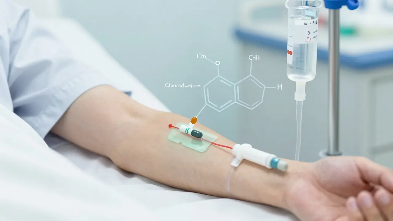 Lékařská vizualizace detoxikace s kapací a vitamíny stabilizujícími tělo.