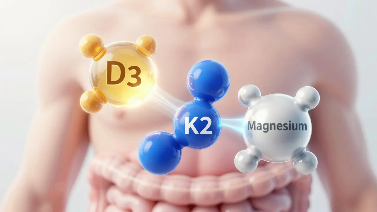 Synergie vitamínu D3, K2 a hořčíku v lidském těle