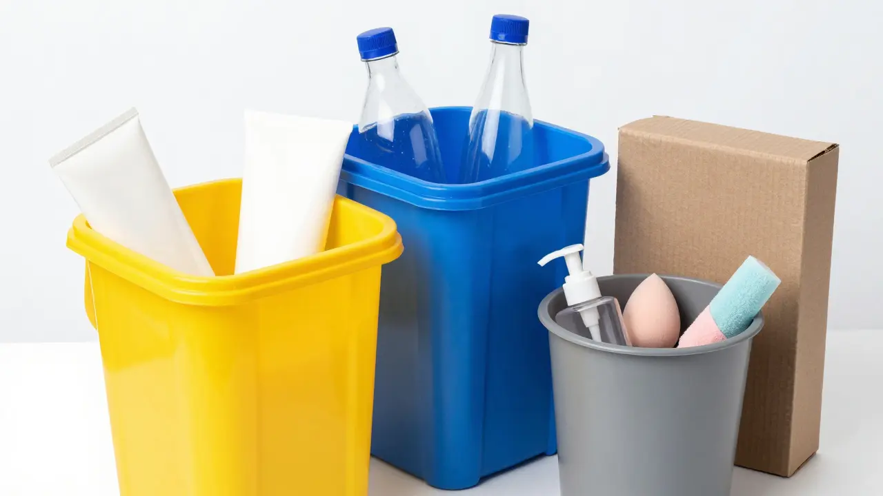 Třídění prázdných obalů podle typu materiálu