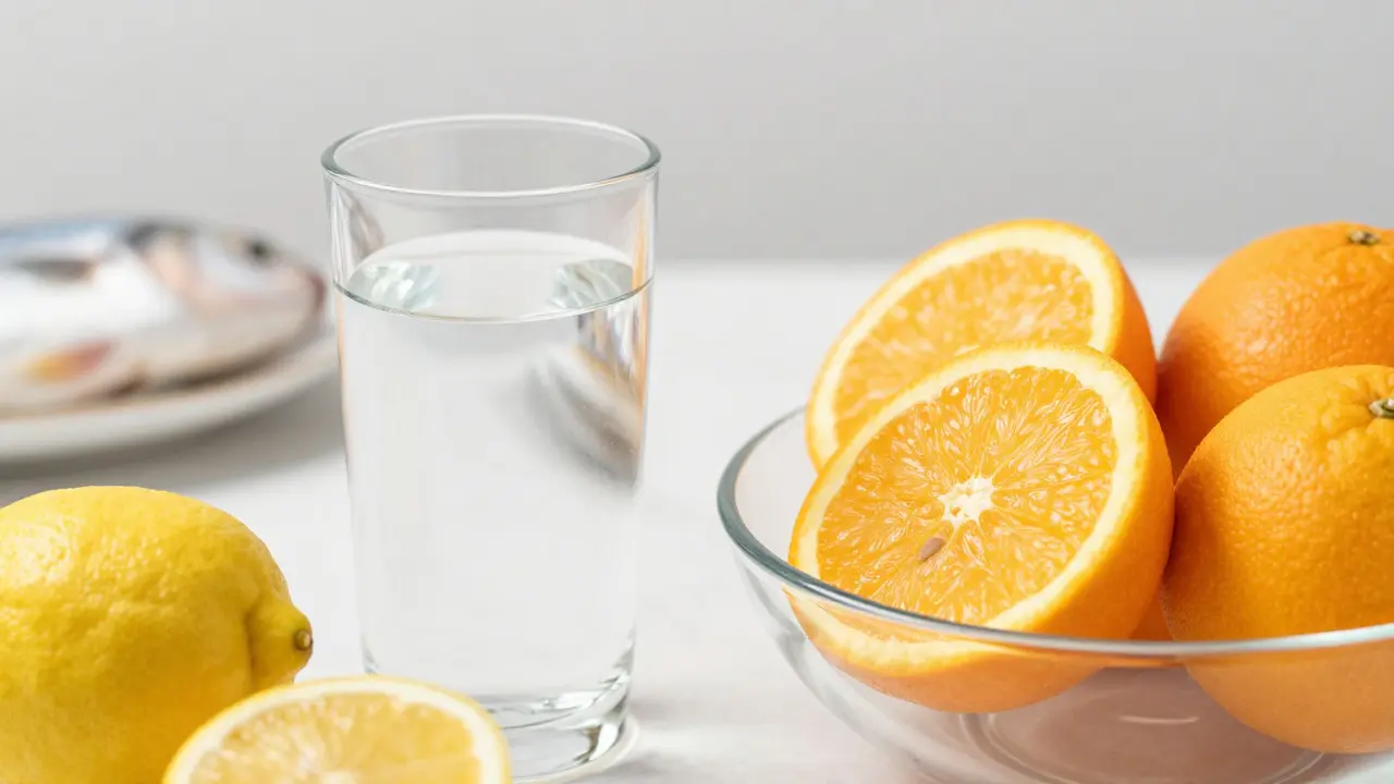 Citrusové ovoce a voda pro syntézu kolagenu