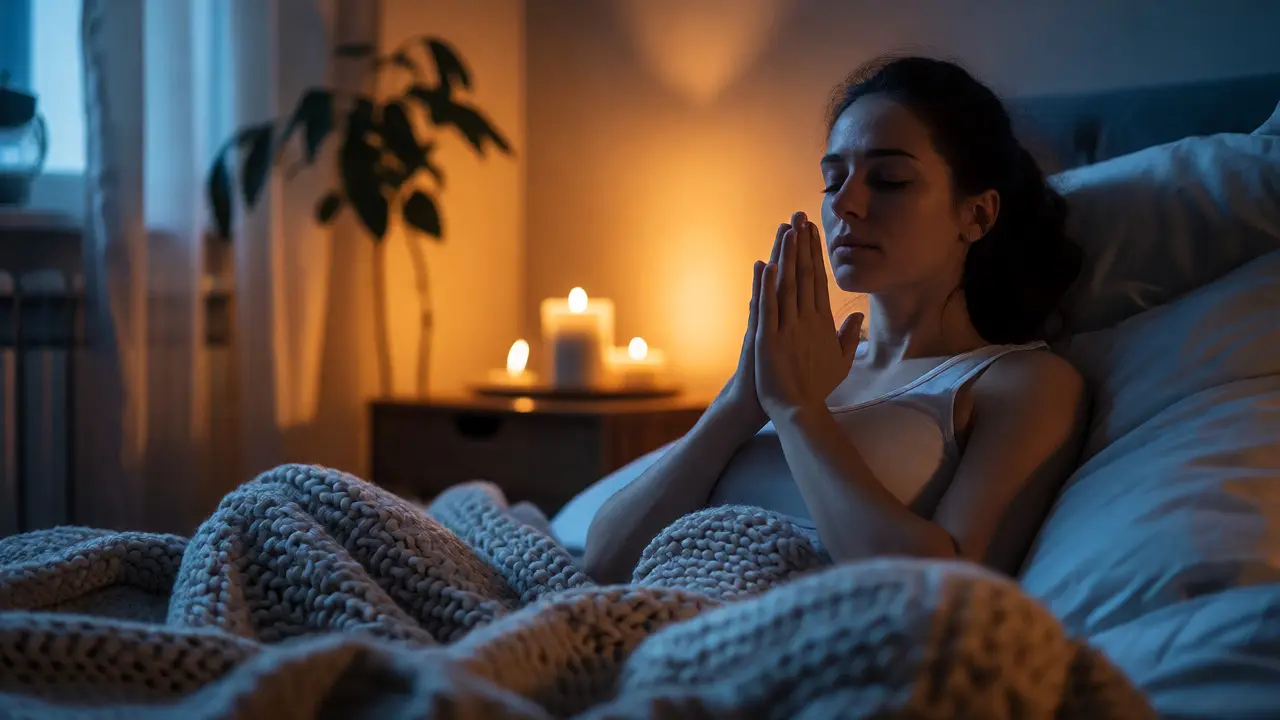 Žena cvičí jógu v klidném prostředí pro rovnováhu hormonů