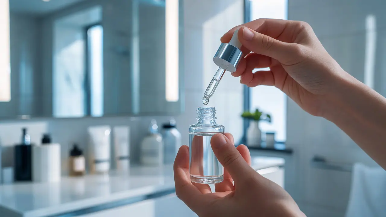 Aplikace séra s kyselinou salicylovou z kapátkové lahvičky